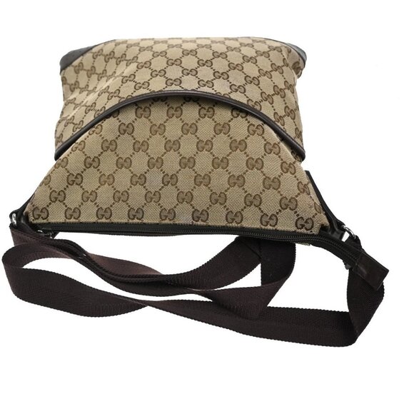 GUCCI Logo GG Shoulder Bag Canvas Leather Beige Italy 145857 37KB921 - Picture 5 of 14